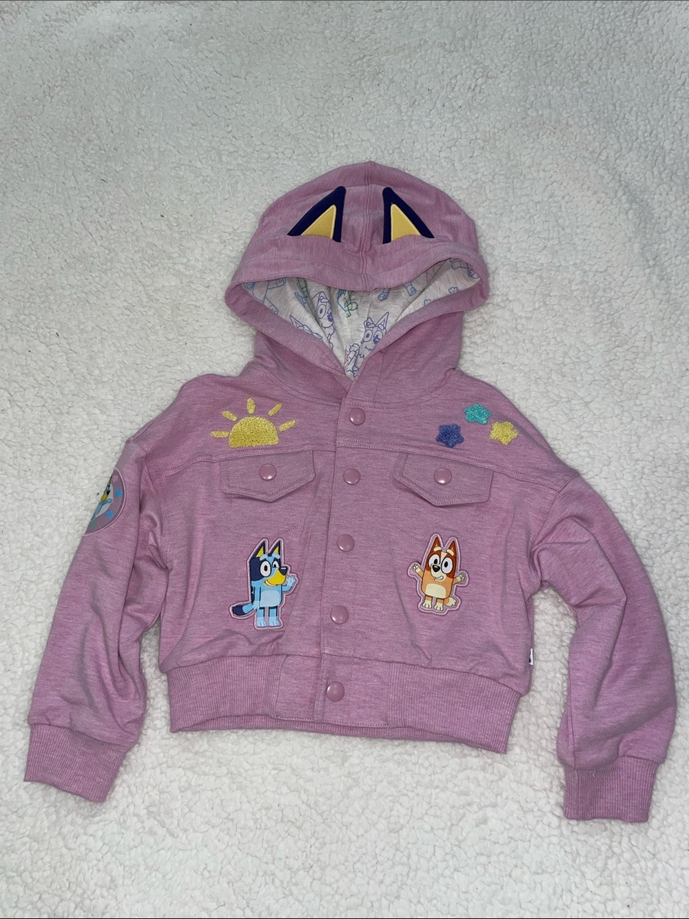 Little Sleepies Pink Bluey Trucker Jacket